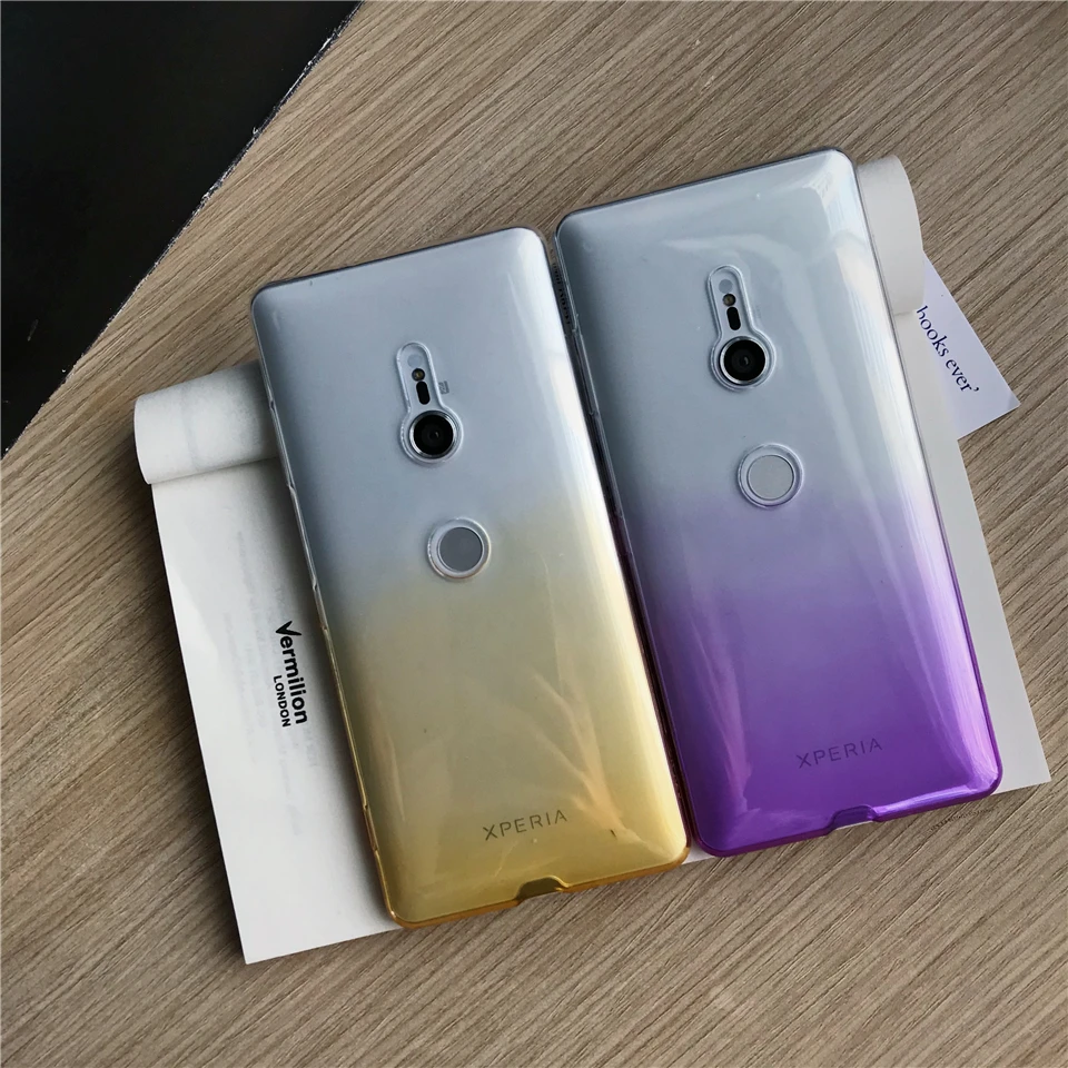 Градиентный силиконовый чехол из ТПУ для Sony XZ XZ1 XZ2 XZ3 XZ4 Compact Z5 C6 Case Xperia X XA XA1 XA2 XA3 Ultra