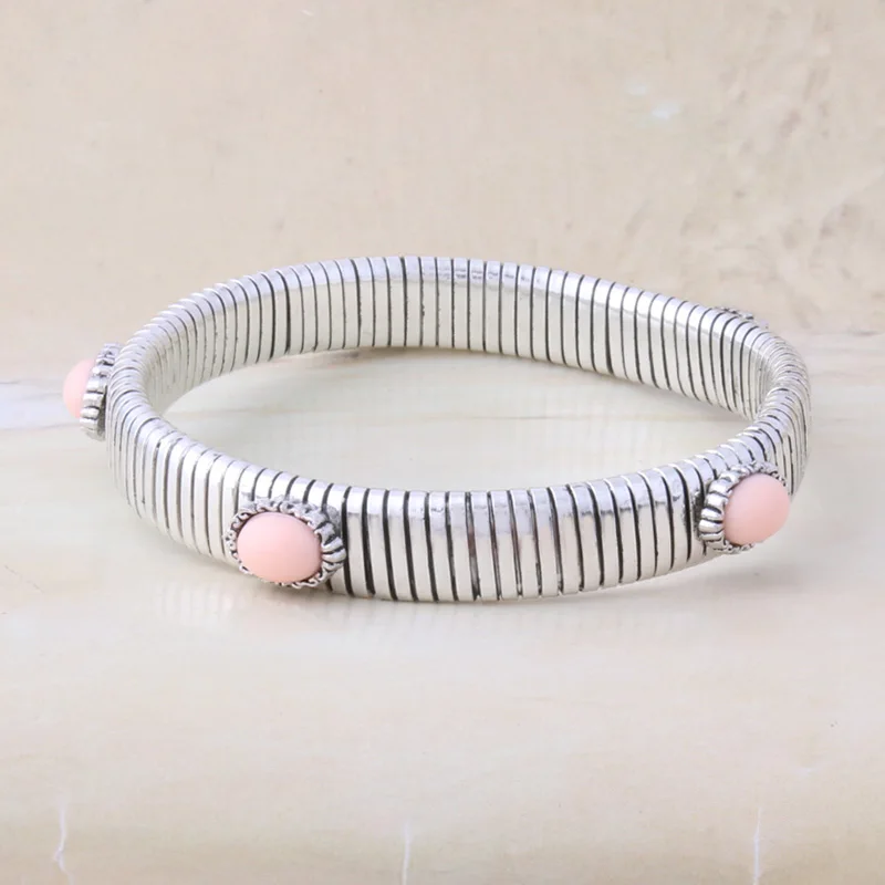 silver apricot NeeFuWoFu Золотое кольцо Эластичная сила медь натуральный камень кольца Богемия де Мадера Pulseira Estrela de Cinco эластичный - Цвет основного камня: silver apricot