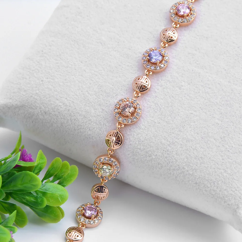 Europe and America Happy edge color zircon Bracelet 100% copper size 200*10 mm Wholesale retail Not fade | Украшения и аксессуары