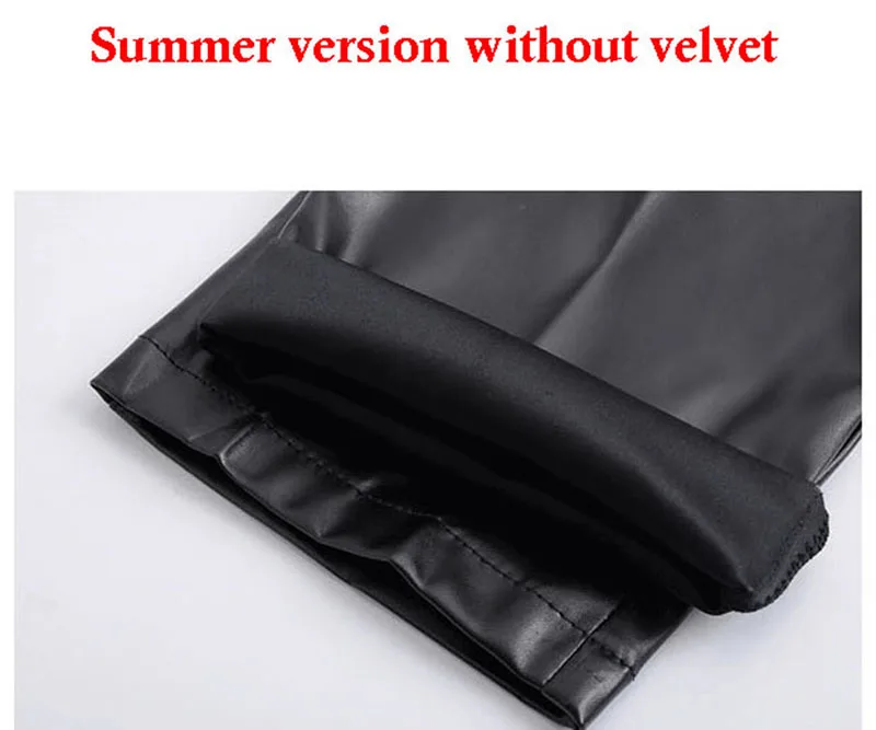 Summer Idopy PU брюки из искусственной кожи мужские ветрозащитные с эластичной талией мотоциклетные байкерские Бизнес мужские брюки эластичная кожа с Кулиской - Цвет: Summer