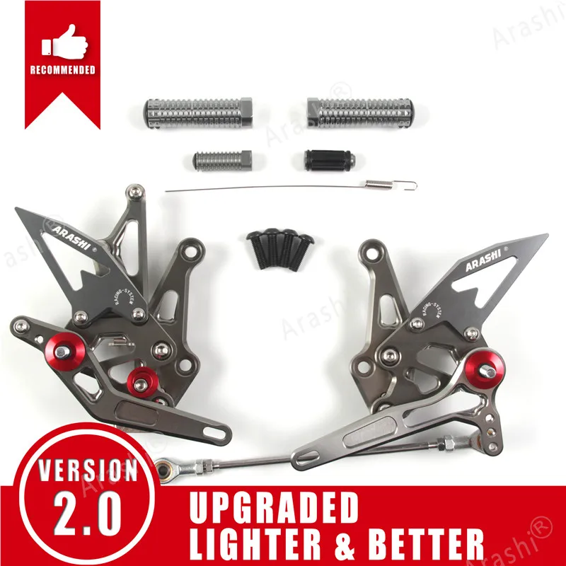 Arashi Z1000- CNC регулируемая подножка для KAWASAKI Z 1000 CNC Rearset подножки Z1000SX Ninja 1000 - Цвет: Gray