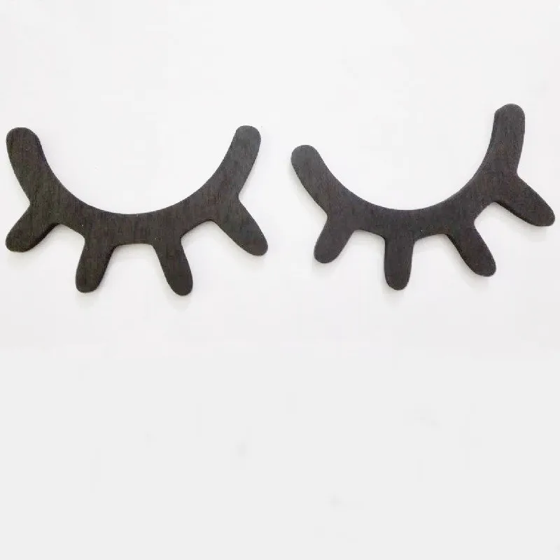 Модная Милая Черная цветная мультяшная 3D деревянная наклейка для ресниц