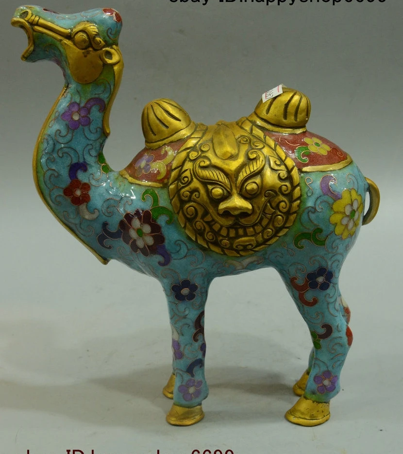 

China Bronze Cloisonne Enamel Camel The Ship Of The Desert Beast Head Statue