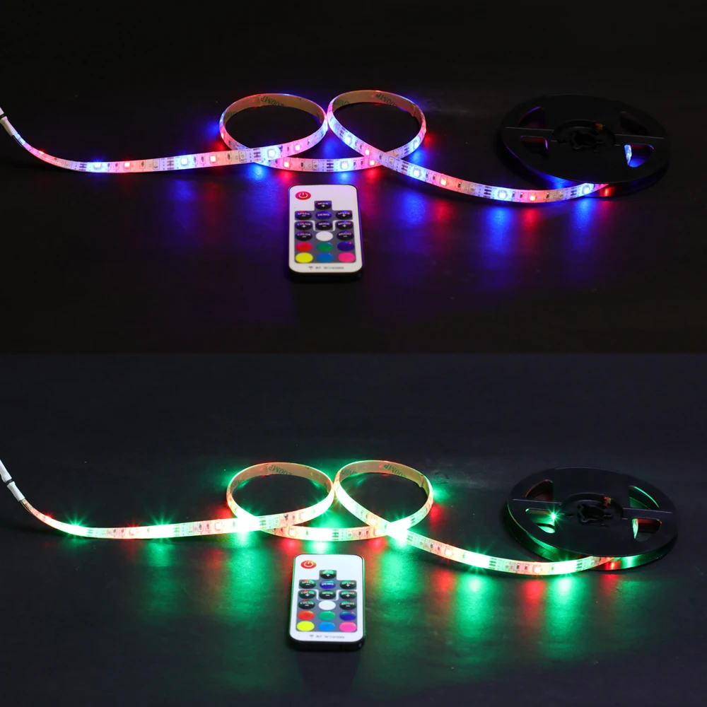 RGB Светодиодные ленты 5 В USB неоновый ТВ фонового освещения лента SMD3528 гибкий