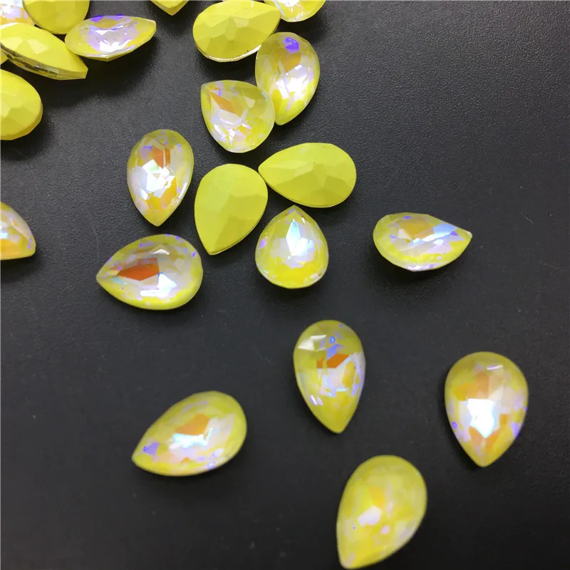 TopStone Tiny Mocha AB Color K9 Crystal Drop Rhinestone 7x10mm Gass Pointback Droplet fancy stone Nail Art Gems | Дом и сад