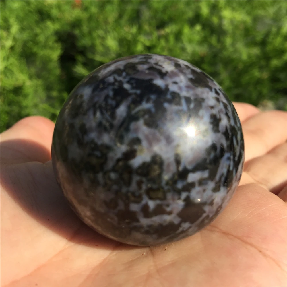 Натуральный серый Feldspar кристалл кварца хрустальный шар исцеления подарок камень