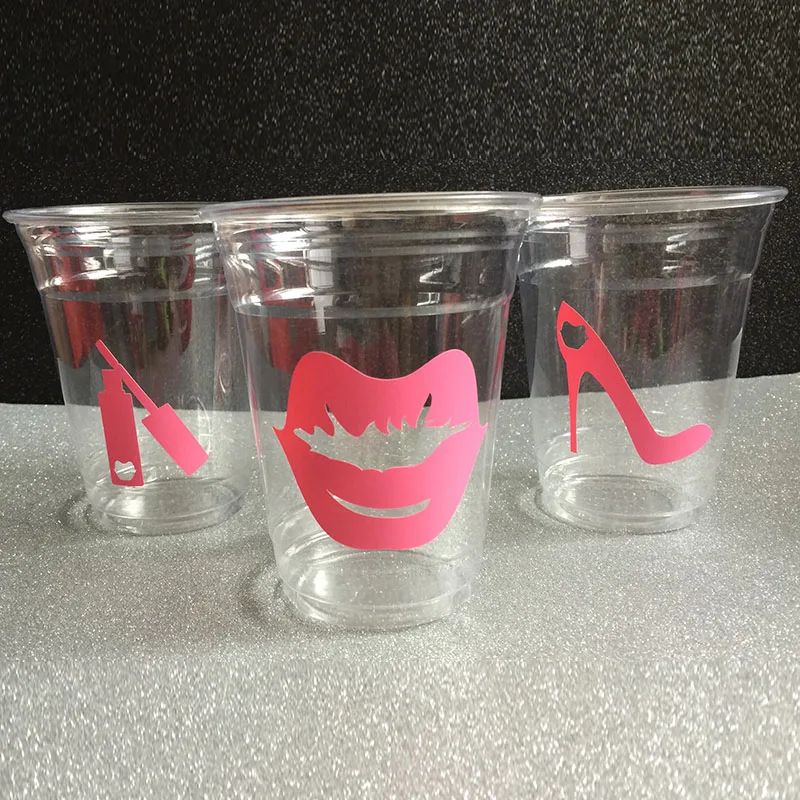 24 шт губы Свадебная тема для душа женские чашки каблуки губная помада девичник