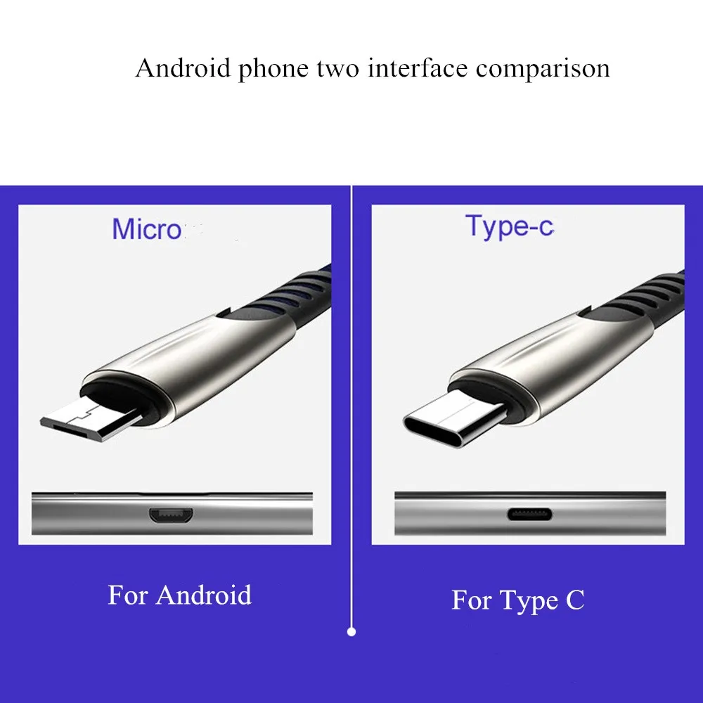 2.4A металлический корпус разъем типа C USB кабель для Samsung A50 S10 Huawei P20 Lite P30 Mate 20 Pro Honor 10