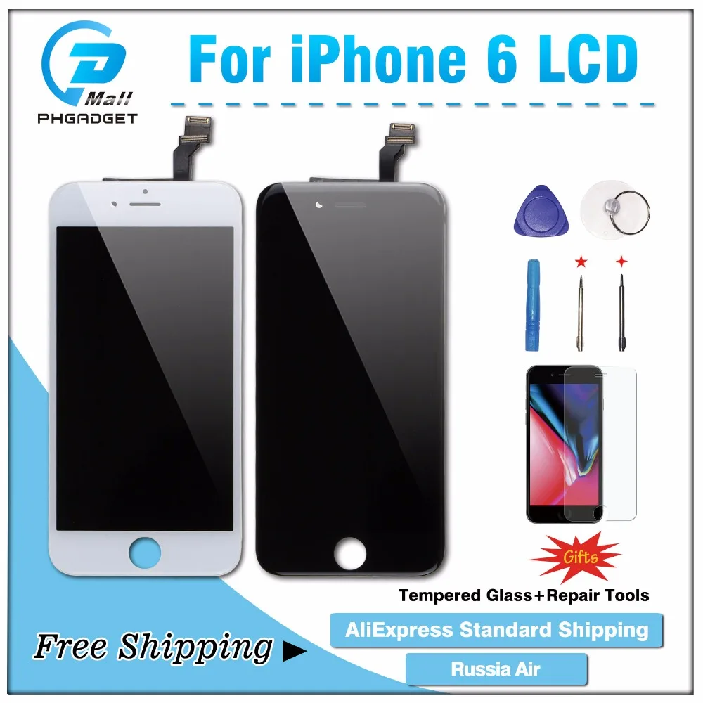 Нормальная Доставка! В продаже! Лучший ЖК + дисплей сенсорный экран для iPhone 6 6G