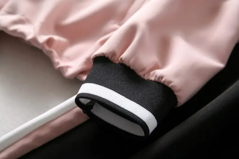 

Tracksuit women two piece set outfits for women slim color stitching casual jacket and jogging casual hoodies pants suit