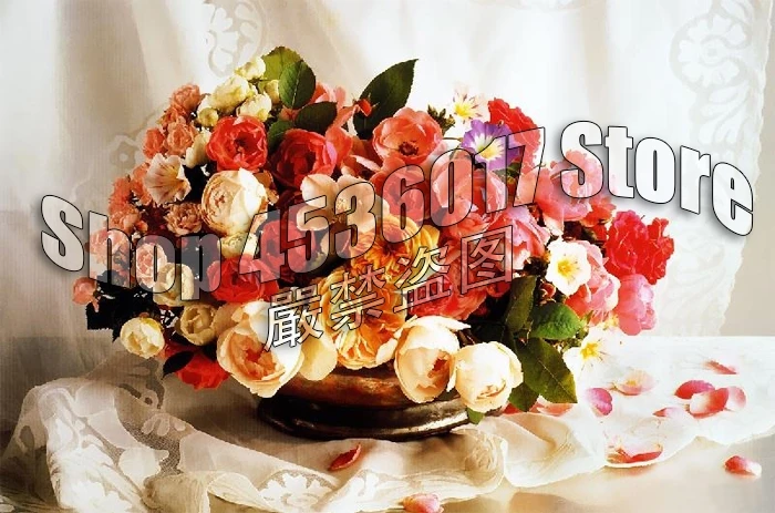 5D Сделай Сам Алмазная корзина с вышивкой розы цветы Натюрморт вышитая бисером