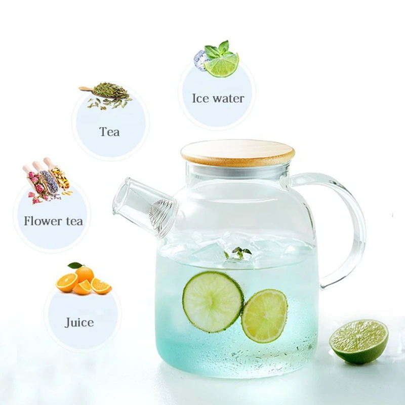 1000ml/1800ml прозрачный Стекло чайник кувшин для воды нагреваемый кунг фу Чай горшок