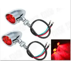 Red Lens Хромированный металлический светильник указателя поворота для Honda Shadow Spirit Sabre Aero ACE Steed VLX 400 600 1100 DLX VTX1300 1800 Magna VF 250 750 - Цвет: Red Lens