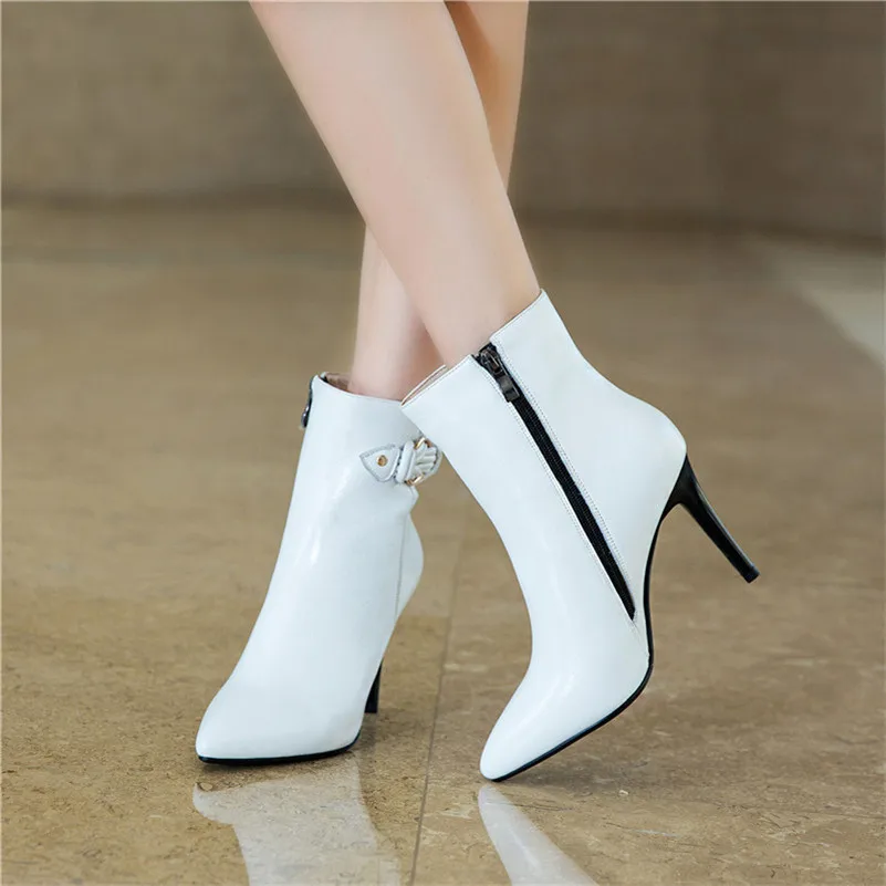 FEDONAS/модные женские ботильоны на высоком тонком каблуке размеры молнии сезон