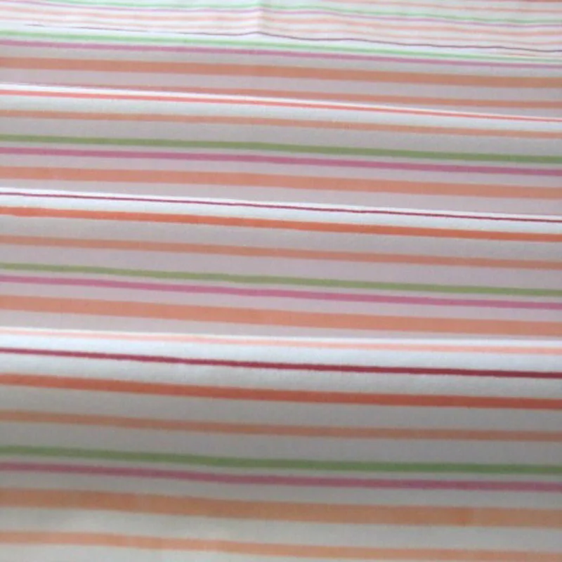 Fashion 50x160cm Pink Green Colorful Flowers &amp Stipe Printed Cotton Fabric For DIY Sewing |