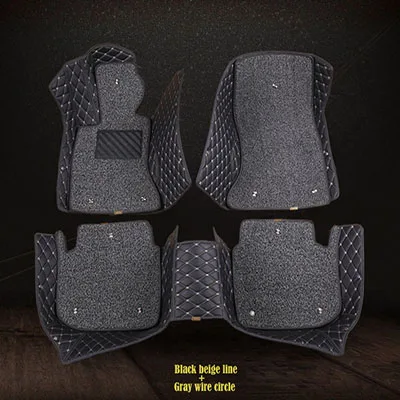 Black gray Пользовательские автомобильные коврики для Audi A6L R8 Q3 Q5 Q7 S4 S5 S8 RS TT Quattro A1 A2 A3 A4 A5 A6 A7 A8 авто аксессуары Тюнинг автомобилей - Название цвета: Black gray