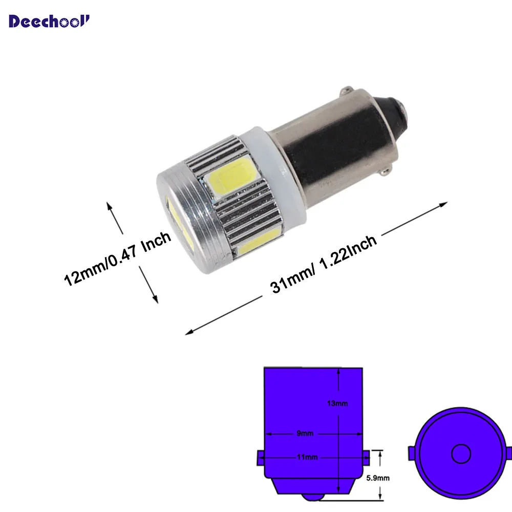 5SMD 5050 светодиодный BA9S T4W 233 байонетный белый Sidelight 6SMD 5630 интерьерные купольные лампы для чтения