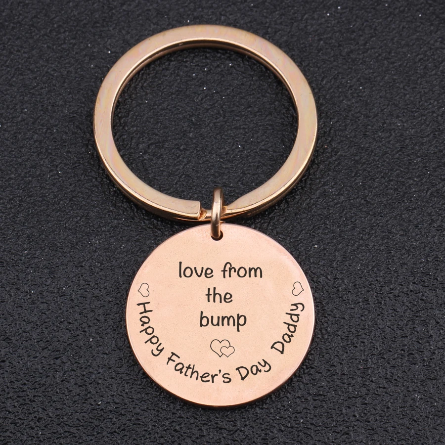 Beautiful Lettering Happy Father's Day Daday I Love From The Bump Keyring Dad's Gift Keys Holder Souvenir Jewelry Bag Charm Chic |