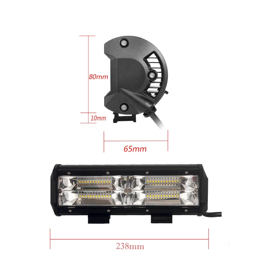 144W Offroad LED Bar 9 Inch Dual Row Light Flood Beam Led Work 12v 24v Truck SUV ATV Pickup Car 4WD 4x4 | Автомобили и мотоциклы