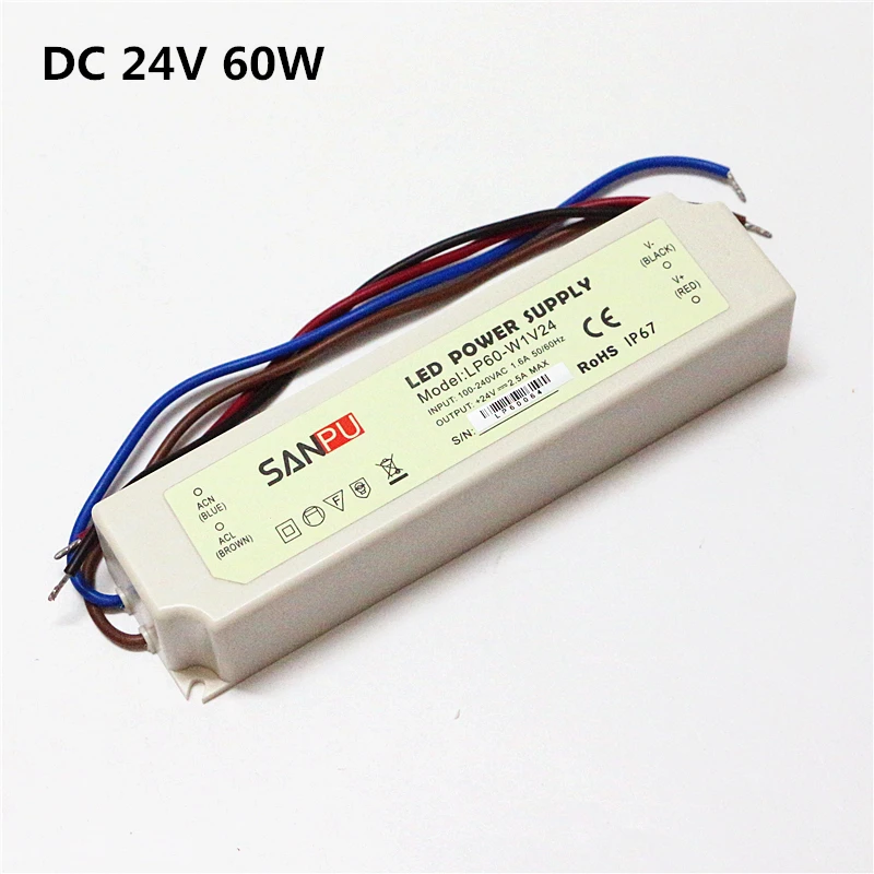 Водонепроницаемый трансформатор для освещения IP67 110 В переменного тока в 12 24