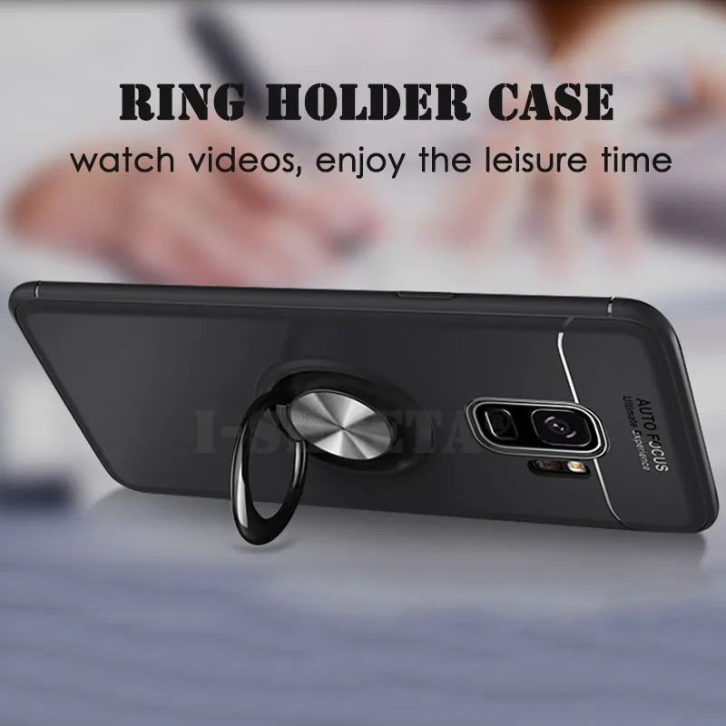 Гибридный чехол с магнитным кольцом и подставкой для пальцев для Samsung Galaxy J3/J5/J7 Pro EU версии, ультратонкий матовый чехол из мягкого геля TPU.