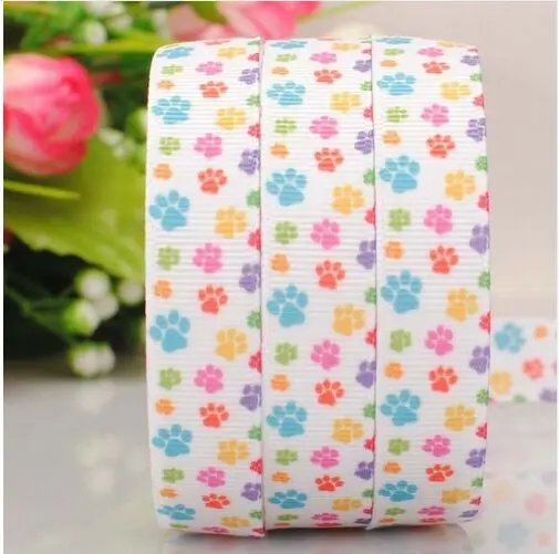 Новый 5/8 &quot16 мм цвет Собачья лапа ленты печатным рисунком корсажная лента