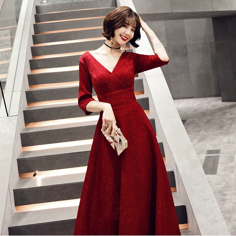 Женское длинное вечернее платье элегантное ТРАПЕЦИЕВИДНОЕ ПЛАТЬЕ до пола с