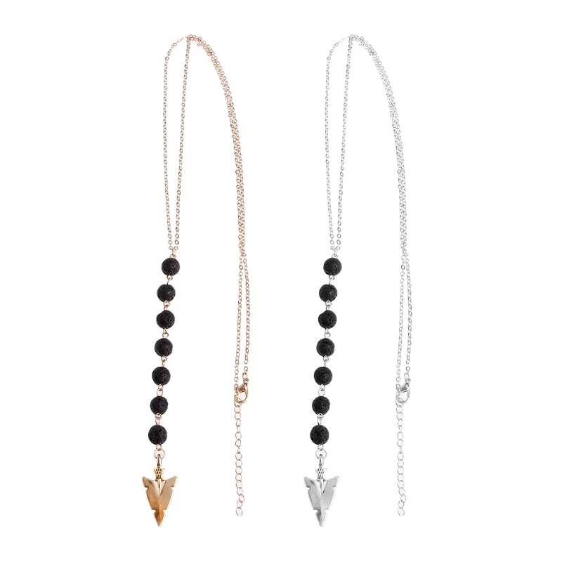 Стрелы 7 Чакра Лава камень ожерелье женщин эфирное масло ювелирные изделия с