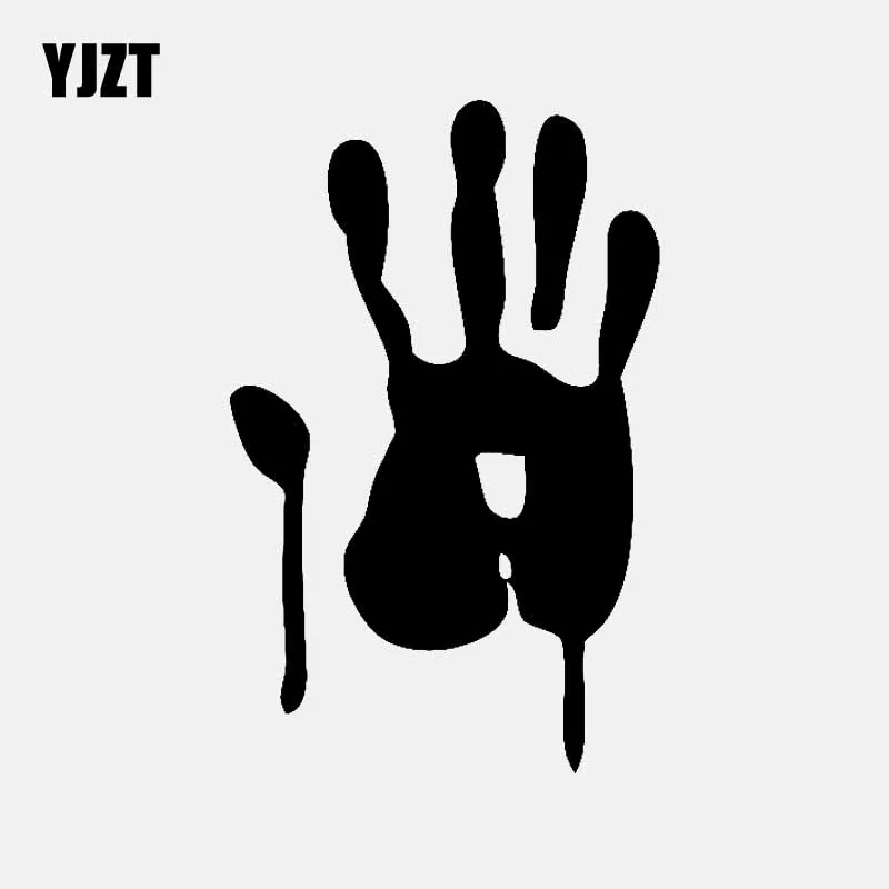 

YJZT 8,4 см * 13,2 см кровавая ручная печать Автомобильная Наклейка виниловый декор черный/серебряный цвет