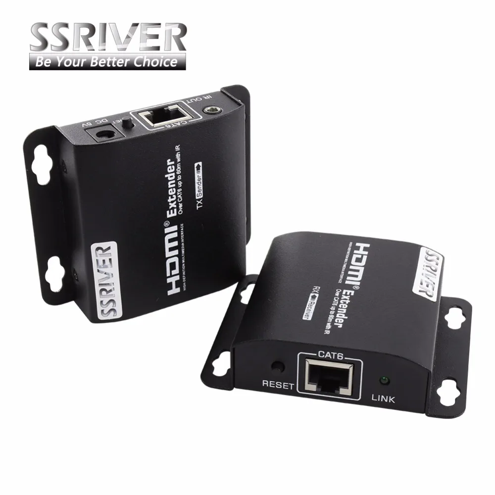 SSRIVER 5pcs/lot LKV372A 60m HDMI Extender Transmitter+Receiver Sender with RJ45 LAN CAT6 Signal Network Cable For DVD PS3 | Электроника