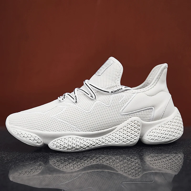 Hemmyi White Sneakers Couple Shoes Mesh Thick Bottom Mens Casual Spring/Autumn Breathable Sapatos Masculino Black | Обувь