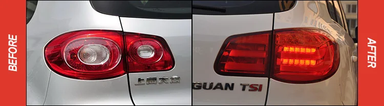 Задний фонарь для автомобиля VW Tiguan Volkswagen 2010-2012 задние фонари светодиодные противотуманные фары DRL дневные ходовые огни тюнинг автомобильные аксессуары