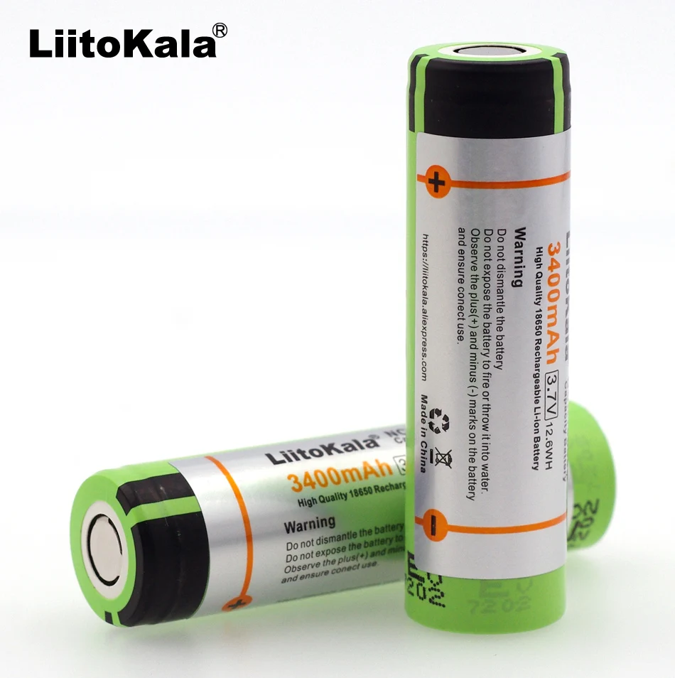 

Из 2 предметов. Перезаряжаемый литиевый аккумулятор Liitokala NCR18650B, 3,7 в, 3400 мАч, 18650