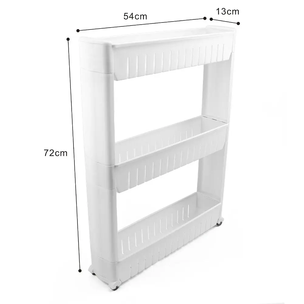 3 layers White Storages Shelf For Kitchen Storage Skating Movable Plastic Bathroom High Quality kitchen accessories | Дом и сад
