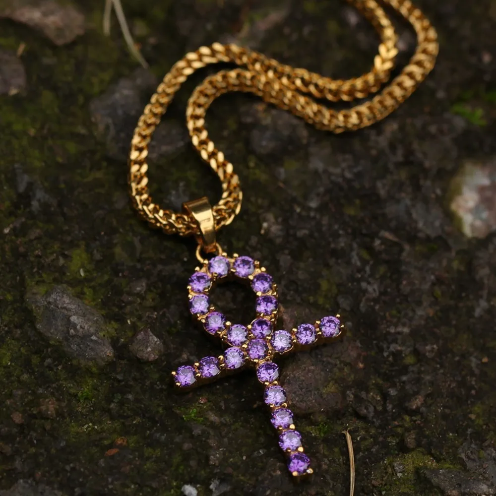 Шикарное ожерелье в стиле хип-хоп с кармашками и кубическим цирконием золотого