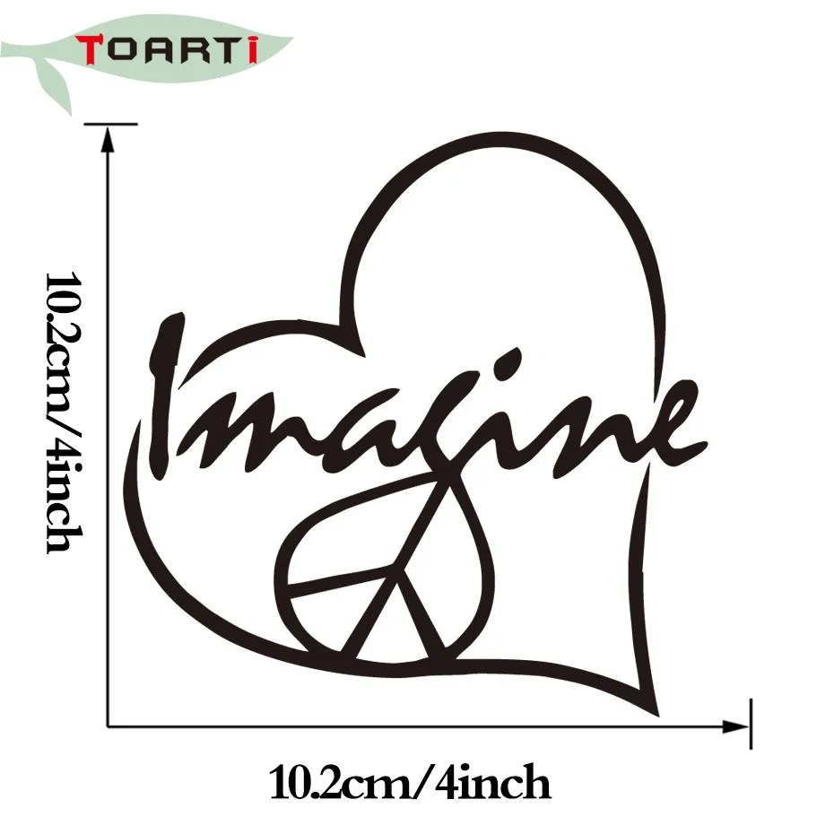 Imagine Peace Love Heart виниловая Свадебная наклейка для автомобиля Стайлинг наклейки