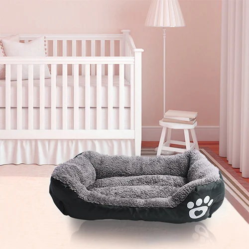 Gray Собаки кровати щенок диваны домашние животные, кошки, собаки кровати диваны теплый мягкий хлопок флис одеяло собаки дом Питомник корзины четыре сезона использование 6 Размер - Цвет: Gray