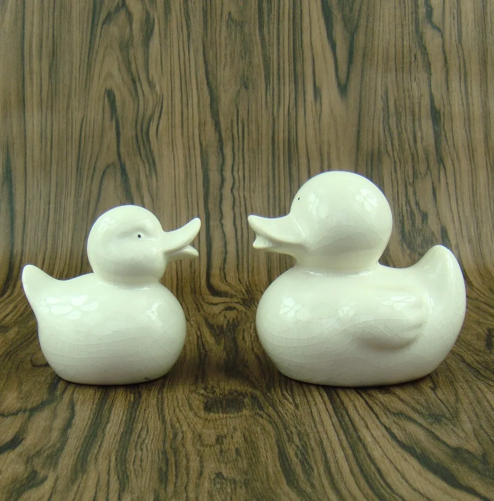 

Cute Porcelain Ducks Figurine Handmade Ceramics Desktop Decor Trinket Gift and Craft Embellishment for Mother's Day and Birthday