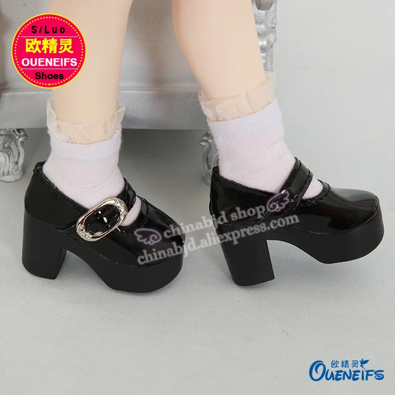 Туфли OUENEIFS bjd черные туфли на высоком каблуке 1/4 дюйма миниатюрные игрушки