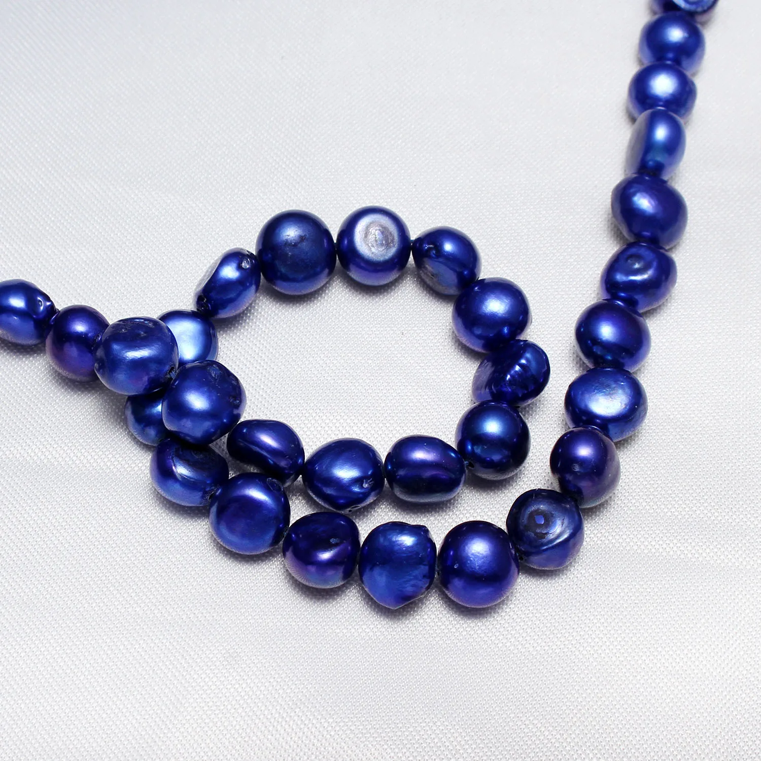 Cultured Potato Freshwater Pearl Beads Blue 8-9mm Approx 0.8mm Sold Per 15 Inch Strand | Украшения и аксессуары