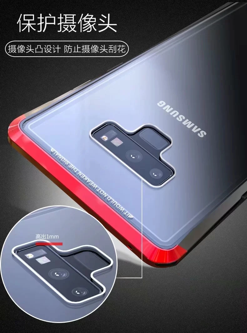 Чехол LUPHIE для samsung Galaxy Note 9 Note 8, чехол для телефона, алюминиевая металлическая рамка из поликарбоната, задняя крышка из закаленного стекла для samsung Note9 Capa