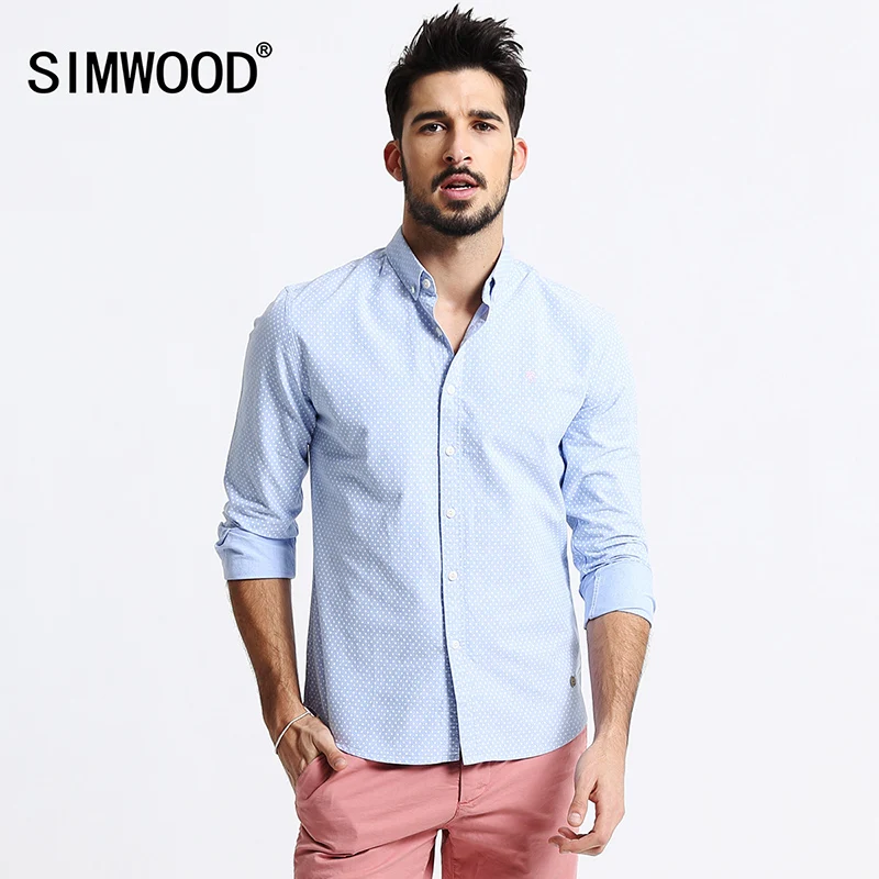 2019 Новое поступление Simwood Для мужчин Костюмы рубашка в горошек с длинными