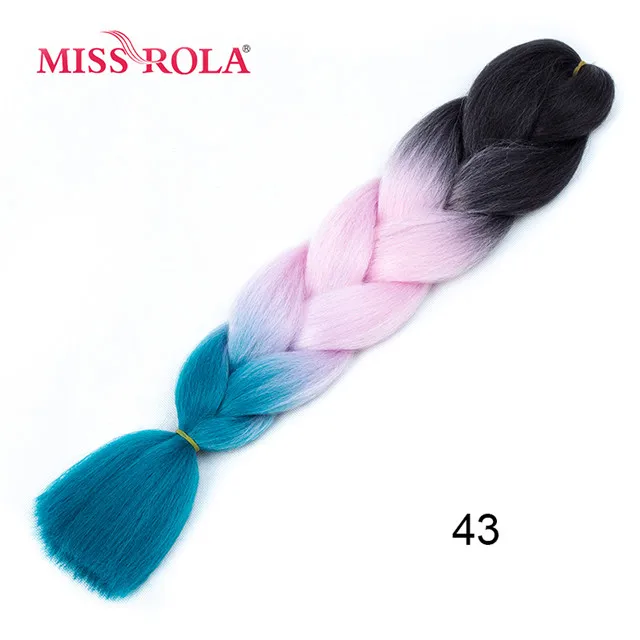 T1B/фиолетовый Miss Rola, Омбре, синтетические волосы, Джамбо, плетение, 24 дюйма, высокотемпературное волокно, вязанное крючком, огромные косички, 100 г, Радужный Омбре, цвет - Цвет: T1B/фиолетовый