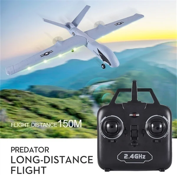 RC самолет Z51 2 4 г Летающая модель светодиодный Fpv Vitesse высота 100 м самолеты на