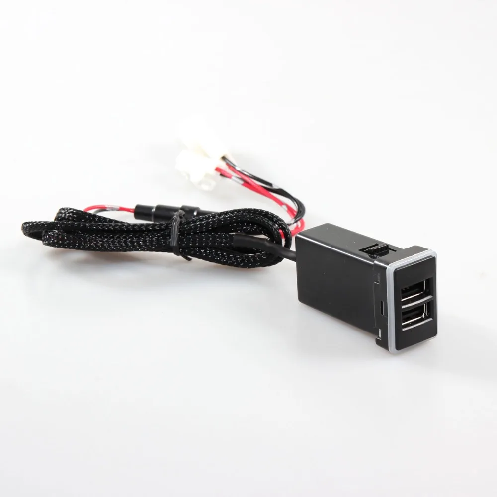 QC3.0 Quickcharge автомобильное зарядное устройство двойной USB телефон PDA адаптер DVR Plug& Play кабель для Toyota