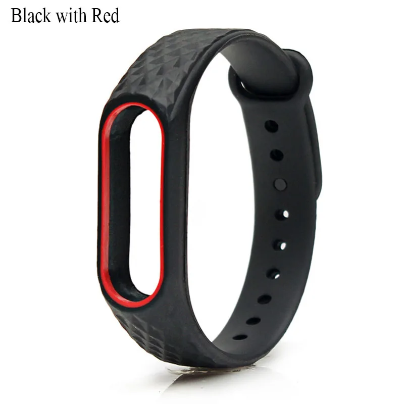 Black with Red BOORUI цветной бриллиантовый браслет mi band 2, двойной цветной сменный ремешок для часов для Xiaomi mi band 2, оригинальные браслеты mi band 2 - Цвет: Black with Red