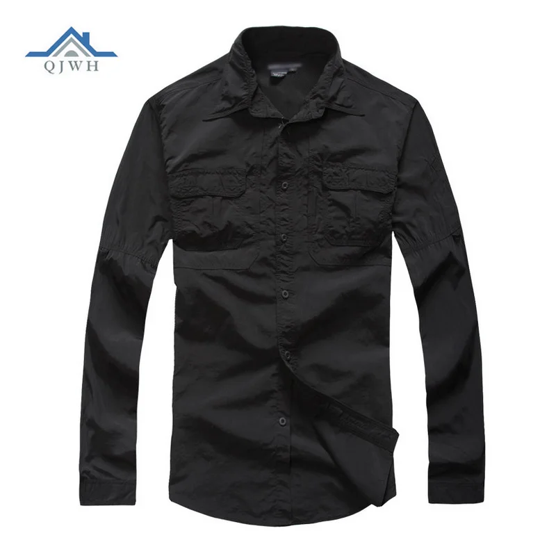 

Hot 2017 Outdoor Spring Autumn Anti-mosquito quick-drying long-sleeve sunscreen Men's Cargo Army Military camping Hiking shirt