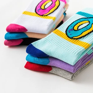 Носки мужские хлопковые, с принтом пончик, для подростков, 2019