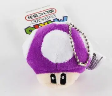 purple 6 см Super Mario Bros Luigi Yoshi Toad грибы плюшевый брелок Аниме Фигурки игрушки для детей подарки ко дню рождения - Цвет: purple