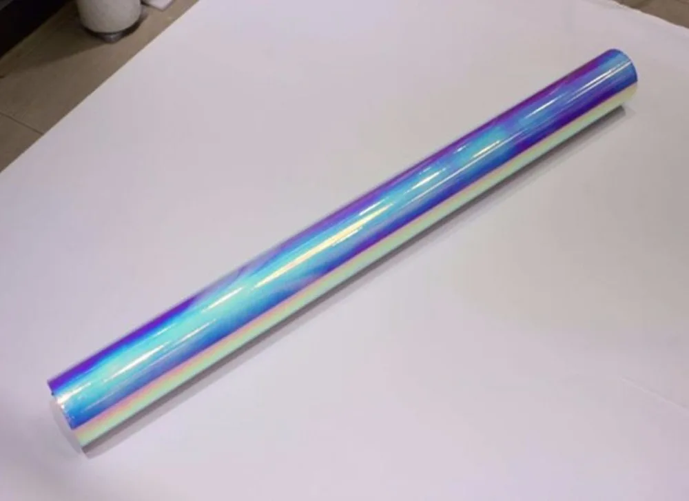 138cmx30cm White Holographic Rainbow Chrome Car Vinyl Wrap Bubble Free Sticker Film 54.3''x12'' | Дом и сад